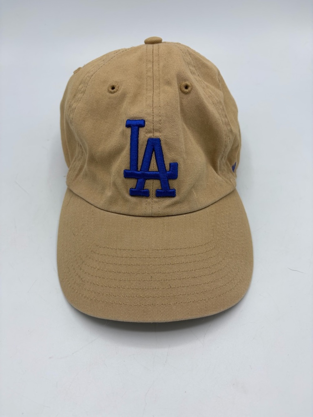 '47 LA Dodgers Cap in Tan with Royal Blue Logo